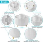 Desk Pencil Pen Holder - 5 Slot 360 Degree Rotating Desk Pen Organizer for Desktop Storage Stationery Supplies Cup Pot - White - Image 7