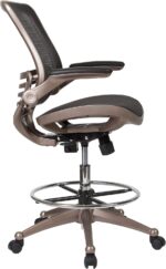 Flash Furniture Waylon Mid-Back Swivel Office Chair with Adjustable Foot Ring and Seat Height, Ergonomic Mesh Chair with Armrests, Black/Gold - Image 7