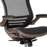 Flash Furniture Waylon Mid-Back Swivel Office Chair with Adjustable Foot Ring and Seat Height, Ergonomic Mesh Chair with Armrests, Black/Gold - Image 10