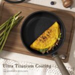 Astercook 19 Pcs Pots and Pans Set Non Stick, Black Titanium Induction Kitchen Cookware Sets, Non toxic Healthy Non Stick Kitchen Cooking Set with Frying Pans Set, PFAS PTFE PFOA PFOS Free - Image 5