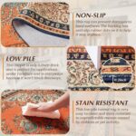 Area Rug for Living Room, 6x9Ft Non-Slip Vintage Area Rug, Machine Washable Boho Rugs for Bedroom Office Dining Room Farmhouse, Orange - Image 6