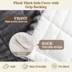 MYSKY HOME Couch Covers for 3-4 Cushion Sofa Pet Friendly, Couch Cover for Dogs, Sofa Covers for Pets Washable, Soft Non-Slip Sofa Slipcovers Furniture Protector Covers, Dark Grey, 27.6" x 82.7" - Image 6