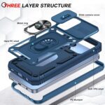 LeYi Cell Phone Case Cover Galaxy A15 5G and Screen Protector, Smartphone Case Galaxy A15 5G Cell Phone Accessories, Magnetic Stand, Shock Proof Funda para Smart A 15 5G, Blue - Image 5