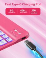 Case with Keyboard Mouse for iPad A16 11th 10th Generation 11/10.9 inch,Rainbow Backlit Detachable Keypad Rotatable Magnetic Cover Pencil Holder for iPad 11 2025 10 Gen 2022 Watermelon Red - Image 4