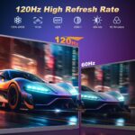 18.5 Inch Large Portable Monitor, 120Hz 1080P FHD IPS Portable Travel Second Screen Display for Laptop/Phone/Xbox PS4/5, 125% sRGB, Dual Speakers, VESA & Smart Cover - Image 5