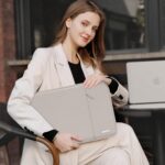 MOSISO Laptop Case 16 inch, 15-15.6 inch Laptop Sleeve Compatible with MacBook Pro 16 M4 M3 M2 M1, HP Acer Dell Lenovo ASUS Notebook, Polyester Vertical Computer Sleeve Bag with Pocket, Stone Gray - Image 7