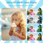 Digital Camera for Teens, FHD 4K 44MP with 64GB SD Card, 16X Digital Zoom, Compact Point Shoot Camera Blue - Image 5