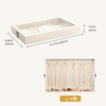 Lolalet Jewelry Organizer Tray with Lid, 18 Hooks Velvet Necklace Organizer Holder Storage Box for Drawer -Beige - Image 6