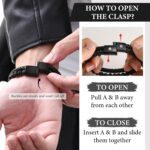 MEALGUET Men's Inspirational Bible Verse Bracelets Lava Rock Bead Bracelet Healing Balancing Braided Leather Wristband with Magnetic Clasp - Image 6
