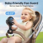 GUSGU Baby Stroller Fan with Clip, Rechargeable & Battery Operated Portable Fan with 16H Max Runtime, Hands Free 360° Adjustable Quiet Personal Fan for Travel, Car Seat, Crib, Trolley​, Bedroom​ - Image 3