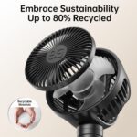 GUSGU Baby Stroller Fan with Clip, Rechargeable & Battery Operated Portable Fan with 16H Max Runtime, Hands Free 360° Adjustable Quiet Personal Fan for Travel, Car Seat, Crib, Trolley​, Bedroom​ - Image 6