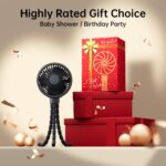 GUSGU Baby Stroller Fan with Clip, Rechargeable & Battery Operated Portable Fan with 16H Max Runtime, Hands Free 360° Adjustable Quiet Personal Fan for Travel, Car Seat, Crib, Trolley​, Bedroom​ - Image 7