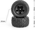 Beadlock Wheels and Tires Set(4pcs),12mm Inside Diameter 1/16 RC Beadlock Rims Hex Hubs Wheel Set Suitable for Wheels Such as SCY、MJX、WL, Etc 1/16 1/14 Scale RC Car Modification Accessories - Image 6