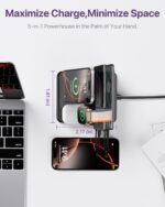 Intoval 5-in-1 Charging Station, for iPhones 16 Pro/16 Pro Max/16 and Androids, iPad Pro/Air/Mini, Apple Watch 10/Ultra 2/Ultra/9/8/7/SE, Wireless Charging Dock for Multiple Devices (Black) - Image 5