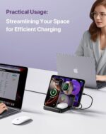 Intoval 5-in-1 Charging Station, for iPhones 16 Pro/16 Pro Max/16 and Androids, iPad Pro/Air/Mini, Apple Watch 10/Ultra 2/Ultra/9/8/7/SE, Wireless Charging Dock for Multiple Devices (Black) - Image 8