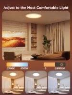 Govee Smart Ceiling Light, RGBIC LED Ceiling Light Fixture, 2400LM Flush Mount Light Fixture, DIY Colors, Works with Alexa, 2200K-6500K Ceiling Lights for Bedroom, Living Room, 12 Inch, 1 Pack - Image 4
