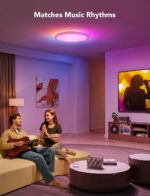 Govee Smart Ceiling Light, RGBIC LED Ceiling Light Fixture, 2400LM Flush Mount Light Fixture, DIY Colors, Works with Alexa, 2200K-6500K Ceiling Lights for Bedroom, Living Room, 12 Inch, 1 Pack - Image 6