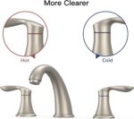 Bathroom Sink Faucet, Faucet for Bathroom Sink, Widespread Brushed Nickel Bathroom Faucet 3 Hole with Stainless Steel Pop Up Drain and cUPC Lead-Free Hose - (Brushed Nickel 2 Packs) - Image 5