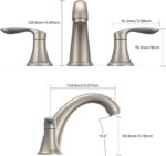 Bathroom Sink Faucet, Faucet for Bathroom Sink, Widespread Brushed Nickel Bathroom Faucet 3 Hole with Stainless Steel Pop Up Drain and cUPC Lead-Free Hose - (Brushed Nickel 2 Packs) - Image 6