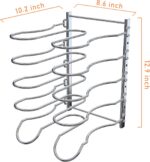 CAXXA Heavy Duty Pan Rack, Pot Lid Rack, Kitchen Cabinet Pantry Cookware Organizer Rack Holder with 5 Adjustable Dividers, Chrome - Image 3