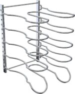 CAXXA Heavy Duty Pan Rack, Pot Lid Rack, Kitchen Cabinet Pantry Cookware Organizer Rack Holder with 5 Adjustable Dividers, Chrome - Image 6