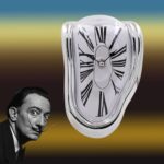 Melting Clock, Salvador Dali Watch Melted Clock for Decorative Home Office Shelf Desk Table Funny Creative Gift, Rome Silver - Image 3