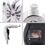 Melting Clock, Salvador Dali Watch Melted Clock for Decorative Home Office Shelf Desk Table Funny Creative Gift, Rome Silver - Image 4