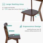 Solid Wood Dining Chairs Set of 2, Mid Century Modern Dining Room Chairs with Curved Backrest, Wooden Armless Kitchen Chairs for Dining Room, Space Saving, Walnut - Image 6