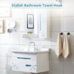 FILTA Bathroom Towel Hooks, Matte Black Robe & Towel Hooks for Wall Mounted, Traditional Towel and Robe Hooks for Hanging Towels, Bath Towel Holder for Shower (6 Pack) - Image 3