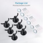FILTA Bathroom Towel Hooks, Matte Black Robe & Towel Hooks for Wall Mounted, Traditional Towel and Robe Hooks for Hanging Towels, Bath Towel Holder for Shower (6 Pack) - Image 6