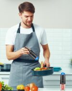 XinXu RECHARGEABLE Pepper and Salt Grinder Set,Automatic Pepper Mill,USB Rechargeable,Adjustable Coarseness,One-handed Operation,Ceramic Burr,Refillable,Auto Grinders Shakers LED Light,Black - Image 10