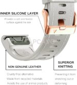 20mm Leather Watch Band for Garmin Fenix 6s / Fenix 5s / Fenix 7s, QuickFit 20mm Soft Leather with Silicone Strap for Garmin D2 Delta S epix Pro Gen 2 42mm - Image 4