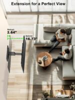 USX MOUNT Full Motion TV Wall Mount for Most 37-82 Inch TV up to 132lbs, TV Mount Articulating with Swivel, Tilt & Extension, Wall Mounts T V Bracket for VESA 600x400mm 400x300mm, Max 16" Wood Studs - Image 6