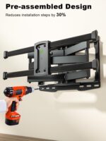 USX MOUNT Full Motion TV Wall Mount for Most 37-82 Inch TV up to 132lbs, TV Mount Articulating with Swivel, Tilt & Extension, Wall Mounts T V Bracket for VESA 600x400mm 400x300mm, Max 16" Wood Studs - Image 9