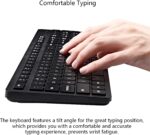 Wireless Keyboard and Mouse Combo, 2.4G Silent Cordless Keyboard Mouse Combo for Windows Chrome Laptop Computer PC Desktop, 106 Keys Full Size with Number Pad, 1600 DPI Optical Mouse (Black) - Image 4