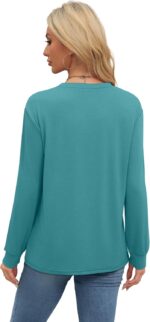 WIHOLL Womens Long Sleeve Shirts Loose Fits Fall Outfits Basic Casual Tunic Tops Crewneck Clothes - Image 5