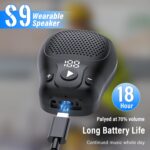 Wearable Bluetooth Speaker, Clip-on Wireless Portable Speakers, IP56 Waterproof Clip Speaker Up to 18 Hours Battery Life, Built-in Mic for Hands-Free Music/Calls, Work/Outdoor Black - Image 6