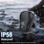Wearable Bluetooth Speaker, Clip-on Wireless Portable Speakers, IP56 Waterproof Clip Speaker Up to 18 Hours Battery Life, Built-in Mic for Hands-Free Music/Calls, Work/Outdoor Black - Image 7