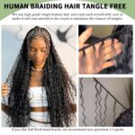 Human Braiding Hair for Boho Braids 120g 12A Deep Water Wave Bulk Human Hair Knotless Boho Braiding Curly 100% Virgin No Weft Extensions Bohemian Braids 3 Bundles/Pack Auburn Ginger 14 Inch - Image 6