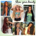 Human Braiding Hair for Boho Braids 120g 12A Deep Water Wave Bulk Human Hair Knotless Boho Braiding Curly 100% Virgin No Weft Extensions Bohemian Braids 3 Bundles/Pack Auburn Ginger 14 Inch - Image 7
