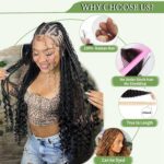 Human Braiding Hair for Boho Braids 120g 12A Deep Water Wave Bulk Human Hair Knotless Boho Braiding Curly 100% Virgin No Weft Extensions Bohemian Braids 3 Bundles/Pack Auburn Ginger 14 Inch - Image 8