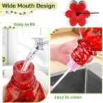 Hummingbird Feeder for Outdoors with Ant Moat, Hummingbird Feeder, Hand Blown Glass, 4 Bee Guard Feeding Ports with Perch, Outdoor Garden Décor, 16OZ, Red, Gifts for Mom Wife Dad Men Women - Image 6