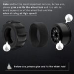 GLOBACT 12mm/14mm Hex RC Wheels and Tires for 1/10 Scale Arrma Senton Tires Slash Tires Axial Redcat Rc4wd Hex Detachable Replacement Snow Tires Desert Tires(Black 4 Pcs) - Image 6