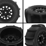 GLOBACT 12mm/14mm Hex RC Wheels and Tires for 1/10 Scale Arrma Senton Tires Slash Tires Axial Redcat Rc4wd Hex Detachable Replacement Snow Tires Desert Tires(Black 4 Pcs) - Image 8