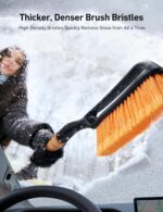 AstroAI 27" Snow Brush and Ice Scrapers for Car Windshield, Detachable Snow Scrapers with Ergonomic Foam Grip for Cars, Trucks, SUVs (Heavy Duty ABS, PVC Brush, Orange) - Image 4