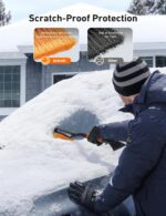 AstroAI 27" Snow Brush and Ice Scrapers for Car Windshield, Detachable Snow Scrapers with Ergonomic Foam Grip for Cars, Trucks, SUVs (Heavy Duty ABS, PVC Brush, Orange) - Image 5