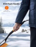 AstroAI 27" Snow Brush and Ice Scrapers for Car Windshield, Detachable Snow Scrapers with Ergonomic Foam Grip for Cars, Trucks, SUVs (Heavy Duty ABS, PVC Brush, Orange) - Image 6