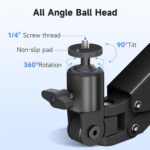 suptek Gas Spring Projector Wall Mount - Height Adjustable Swivel and Tilt, Holds 11lbs, 1/4" Thread Compatible for Portable Projectors, WM18YTL - Image 4