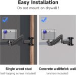 suptek Gas Spring Projector Wall Mount - Height Adjustable Swivel and Tilt, Holds 11lbs, 1/4" Thread Compatible for Portable Projectors, WM18YTL - Image 9