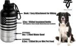 Insulated Dog Water Bottle Portable (32oz) - Dog Travel Water Bottle with a Hook for Hiking & 2 Bowls Attached. Pet Travel Accessories, Puppy Essentials, Portable Pet Dispenser. - Image 3